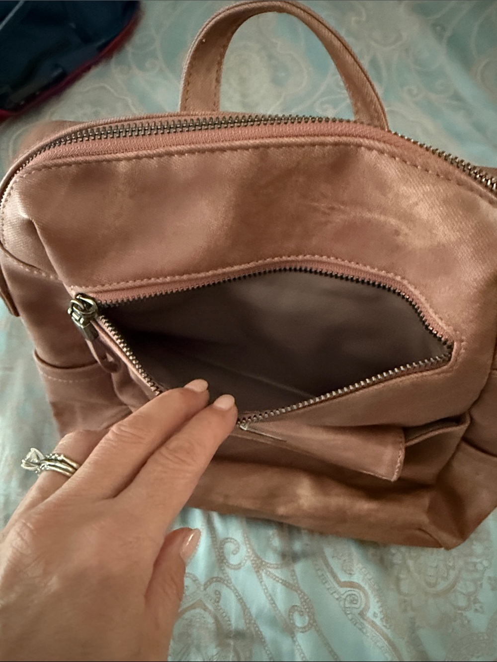 Stylish Rose Brown Women’s Backpack Crossbody Bag - Picture 7 of 8